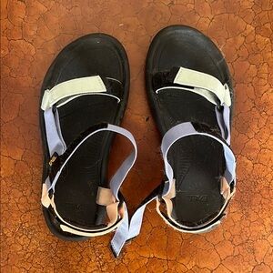 Teva Black and Light Blue Sandals